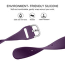 For Apple Watch Series 7 45mm / 6 & SE & 5 & 4 44mm / 3 & 2 & 1 42mm Solid Color Silicone Watch Band with Metal Buckle, Size:L(Dark Purple)