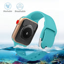 For Apple Watch Series 7 45mm / 6 & SE & 5 & 4 44mm / 3 & 2 & 1 42mm Solid Color Silicone Watch Band with Metal Buckle, Size:L(Mint Green)