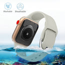 For Apple Watch Series 7 45mm / 6 & SE & 5 & 4 44mm / 3 & 2 & 1 42mm Solid Color Silicone Watch Band with Metal Buckle, Size:L(Grey)