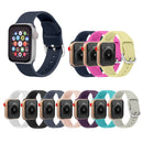For Apple Watch Series 7 45mm / 6 & SE & 5 & 4 44mm / 3 & 2 & 1 42mm Solid Color Silicone Watch Band with Metal Buckle, Size:L(Black)