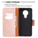 For Nokia 5.3 Litchi Texture Pure Color Horizontal Flip Leather Case with Holder & Card Slots & Wallet & Lanyard(Rose Gold)