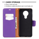 For Nokia 5.3 Litchi Texture Pure Color Horizontal Flip Leather Case with Holder & Card Slots & Wallet & Lanyard(Purple)
