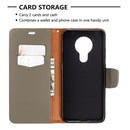 For Nokia 5.3 Litchi Texture Pure Color Horizontal Flip Leather Case with Holder & Card Slots & Wallet & Lanyard(Grey)