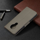 For Nokia 5.3 Litchi Texture Pure Color Horizontal Flip Leather Case with Holder & Card Slots & Wallet & Lanyard(Grey)