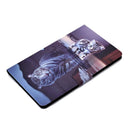 For Samsung Galaxy Tab A 10.1 (2019) T515 / T510 Voltage Painted Pattern Tablet PC Protective Leather Case with Bracket & Card Slots & Anti-skid Strip(Cat and Tiger)