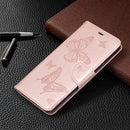 For Nokia 5.3 Two Butterflies Embossing Pattern Horizontal Flip Leather Case with Holder & Card Slot & Wallet & Lanyard(Gold)