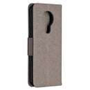 For Nokia 5.3 Two Butterflies Embossing Pattern Horizontal Flip Leather Case with Holder & Card Slot & Wallet & Lanyard(Grey)