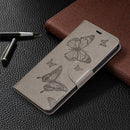 For Nokia 5.3 Two Butterflies Embossing Pattern Horizontal Flip Leather Case with Holder & Card Slot & Wallet & Lanyard(Grey)