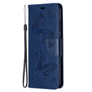 For Nokia 5.3 Two Butterflies Embossing Pattern Horizontal Flip Leather Case with Holder & Card Slot & Wallet & Lanyard(Dark Blue)