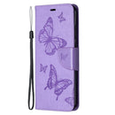 For Nokia 5.3 Two Butterflies Embossing Pattern Horizontal Flip Leather Case with Holder & Card Slot & Wallet & Lanyard(Purple)