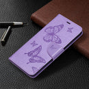 For Nokia 5.3 Two Butterflies Embossing Pattern Horizontal Flip Leather Case with Holder & Card Slot & Wallet & Lanyard(Purple)