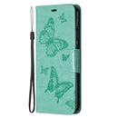 For Nokia 5.3 Two Butterflies Embossing Pattern Horizontal Flip Leather Case with Holder & Card Slot & Wallet & Lanyard(Green)