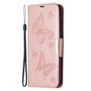 For Xiaomi Redmi Note 9 Two Butterflies Embossing Pattern Horizontal Flip Leather Case with Holder & Card Slot & Wallet & Lanyard(Gold)