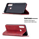 For Huawei Y6p Rhombus Texture Horizontal Flip Magnetic Leather Case with Holder & Card Slots & Wallet(Red)