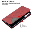 For Huawei Y6p Rhombus Texture Horizontal Flip Magnetic Leather Case with Holder & Card Slots & Wallet(Red)