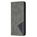 For Huawei Y6p Rhombus Texture Horizontal Flip Magnetic Leather Case with Holder & Card Slots & Wallet(Grey)