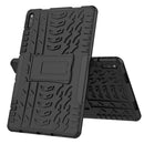For Huawei MatePad 10.4 Tire Texture Shockproof TPU+PC Protective Case with Holder(Black)