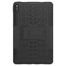 For Huawei MatePad 10.4 Tire Texture Shockproof TPU+PC Protective Case with Holder(Black)