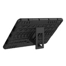 For Huawei MatePad 10.4 Tire Texture Shockproof TPU+PC Protective Case with Holder(Black)