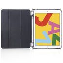 For iPad 10.2 2021 / 2020 / 2019 3-folding Horizontal Flip PU Leather + Shockproof TPU Case with Holder & Pen Slot(Black)