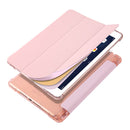 For iPad Air / Air 2 / 9.7 (2017) & (2018) 3-folding Horizontal Flip PU Leather + Shockproof TPU Case with Holder & Pen Slot(Pink)
