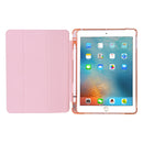 For iPad Air / Air 2 / 9.7 (2017) & (2018) 3-folding Horizontal Flip PU Leather + Shockproof TPU Case with Holder & Pen Slot(Pink)