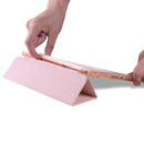 For iPad Air / Air 2 / 9.7 (2017) & (2018) 3-folding Horizontal Flip PU Leather + Shockproof TPU Case with Holder & Pen Slot(Pink)