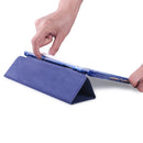 For iPad Air / Air 2 / 9.7 (2017) & (2018) 3-folding Horizontal Flip PU Leather + Shockproof TPU Case with Holder & Pen Slot(Dark Blue)