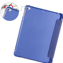 For iPad Air / Air 2 / 9.7 (2017) & (2018) 3-folding Horizontal Flip PU Leather + Shockproof TPU Case with Holder & Pen Slot(Dark Blue)