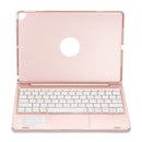 F102TS For iPad Pro 10.2 / 10.5 inch (2019) Colorful Backlit Bluetooth Keyboard Tablet Case with Touchpad(Rose Gold)