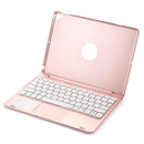 F102TS For iPad Pro 10.2 / 10.5 inch (2019) Colorful Backlit Bluetooth Keyboard Tablet Case with Touchpad(Rose Gold)