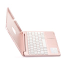 F102TS For iPad Pro 10.2 / 10.5 inch (2019) Colorful Backlit Bluetooth Keyboard Tablet Case with Touchpad(Rose Gold)