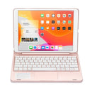 F102TS For iPad Pro 10.2 / 10.5 inch (2019) Colorful Backlit Bluetooth Keyboard Tablet Case with Touchpad(Rose Gold)
