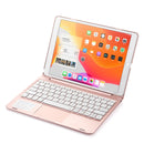 F102TS For iPad Pro 10.2 / 10.5 inch (2019) Colorful Backlit Bluetooth Keyboard Tablet Case with Touchpad(Rose Gold)