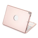 F102TS For iPad Pro 10.2 / 10.5 inch (2019) Colorful Backlit Bluetooth Keyboard Tablet Case with Touchpad(Rose Gold)