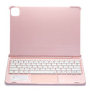 F110TS For iPad Pro 11 inch (2018) & (2020) Colorful Backlit Bluetooth Keyboard Tablet Case with Touchpad(Rose Gold)