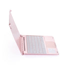 F110TS For iPad Pro 11 inch (2018) & (2020) Colorful Backlit Bluetooth Keyboard Tablet Case with Touchpad(Rose Gold)
