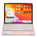F110TS For iPad Pro 11 inch (2018) & (2020) Colorful Backlit Bluetooth Keyboard Tablet Case with Touchpad(Rose Gold)