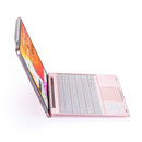 F110TS For iPad Pro 11 inch (2018) & (2020) Colorful Backlit Bluetooth Keyboard Tablet Case with Touchpad(Rose Gold)