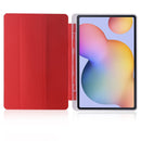 For Samsung Galaxy Tab S6 Lite P610 3-folding Horizontal Flip PU Leather + Shockproof TPU Case with Holder & Pen Slot(Red)
