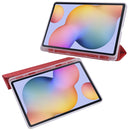 For Samsung Galaxy Tab S6 Lite P610 3-folding Horizontal Flip PU Leather + Shockproof TPU Case with Holder & Pen Slot(Red)