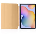 For Samsung Galaxy Tab S6 Lite P610 3-folding Horizontal Flip PU Leather + Shockproof TPU Case with Holder & Pen Slot(Gold)