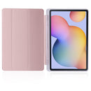 For Samsung Galaxy Tab S6 Lite P610 3-folding Horizontal Flip PU Leather + Shockproof TPU Case with Holder & Pen Slot(Rose Gold)