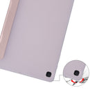 For Samsung Galaxy Tab S6 Lite P610 3-folding Horizontal Flip PU Leather + Shockproof TPU Case with Holder & Pen Slot(Rose Gold)