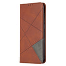 For Xiaomi Redmi Note 9 Rhombus Texture Horizontal Flip Magnetic Leather Case with Holder & Card Slots & Wallet(Brown)