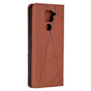 For Xiaomi Redmi Note 9 Rhombus Texture Horizontal Flip Magnetic Leather Case with Holder & Card Slots & Wallet(Brown)