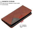 For Xiaomi Redmi Note 9 Rhombus Texture Horizontal Flip Magnetic Leather Case with Holder & Card Slots & Wallet(Brown)