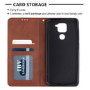 For Xiaomi Redmi Note 9 Rhombus Texture Horizontal Flip Magnetic Leather Case with Holder & Card Slots & Wallet(Brown)