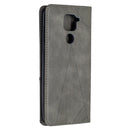 For Xiaomi Redmi Note 9 Rhombus Texture Horizontal Flip Magnetic Leather Case with Holder & Card Slots & Wallet(Grey)
