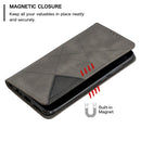 For Xiaomi Redmi Note 9 Rhombus Texture Horizontal Flip Magnetic Leather Case with Holder & Card Slots & Wallet(Grey)